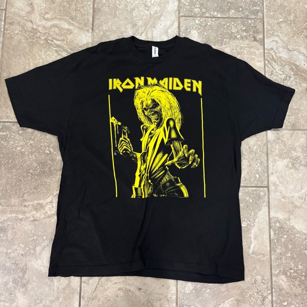 Men's‎ Iron Maiden Yellow FlyerT-shirt XLarge Black